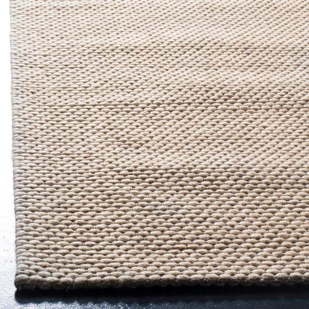 Beige Braided Hand-Tufted Wool Runner Rug 2'3" x 8'