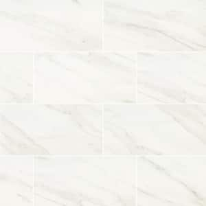 Take Home Tile Sample - Kolasus White 4 in. x 4 in. Polished Porcelain Floor and Wall Tile