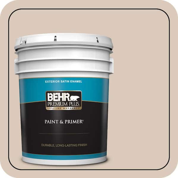 BEHR PREMIUM PLUS 5 gal. #ICC-22 Haze Satin Enamel Exterior Paint & Primer