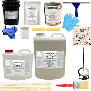 3 gal. Tan Gloss 2-Part 600 sq.ft. Epoxy Kit Interior Industrial Concrete Basement & Garage Epoxy Floor Paint Kit