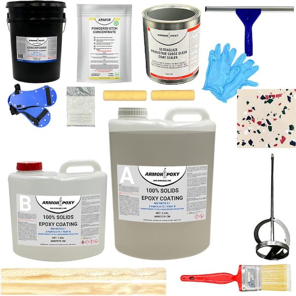 ARMORPOXY 3 gal. Tan Gloss 2-Part 600 sq.ft. Epoxy Kit Interior Industrial Concrete Basement & Garage Epoxy Floor Paint Kit