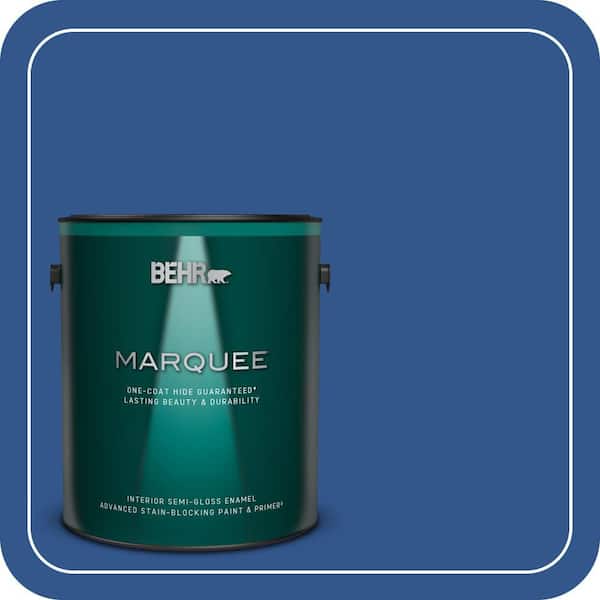 BEHR MARQUEE 1 gal. #PPU15-03 Dark Cobalt Blue Semi-Gloss Enamel Interior Paint & Primer