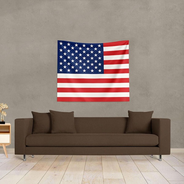 USA Flag Geometric Multicolor Wall Hanging 50x60 in.