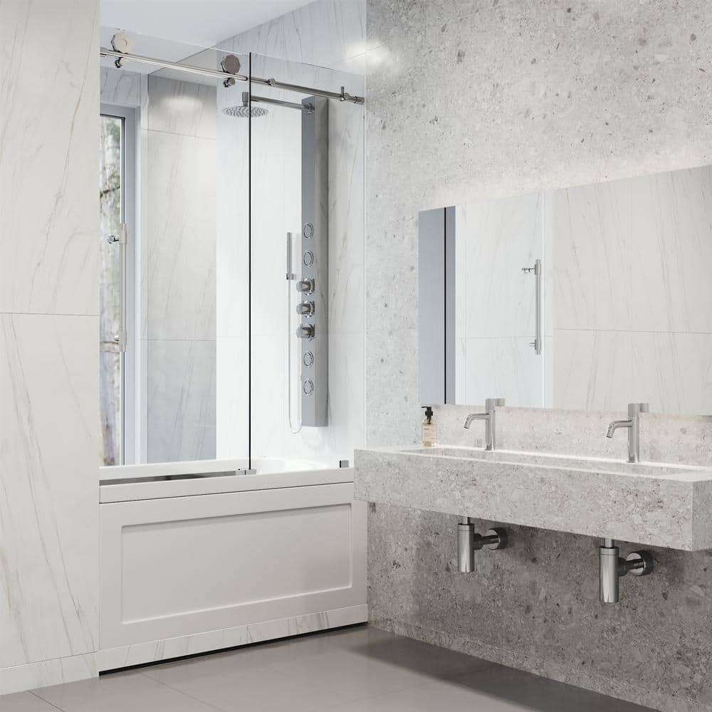 Elan Hart 60" Frameless Sliding Tub Door with Clear Glass