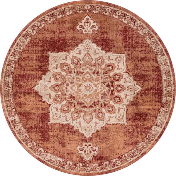 Unique Loom Utopia Helios Rust Red 8' 0 x 8' 0 Area Rug