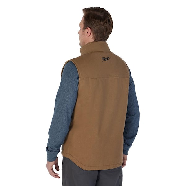 Milwaukee Men's X-Large Brown Heavy-Duty Sherpa-Lined Vest with