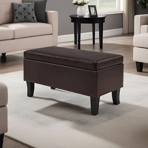 Designs4Comfort Winslow Espresso Storage Ottoman Bench