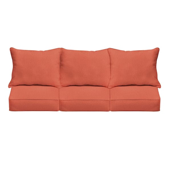 1101Design 27 in. x 23 in. Deep Seating Indoor/Outdoor Couch Pillow and Cushion Set in Sunbrella Canvas Persimmon