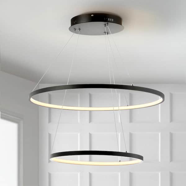 Brice 56-Watt Matte Black Integrated LED Pendant