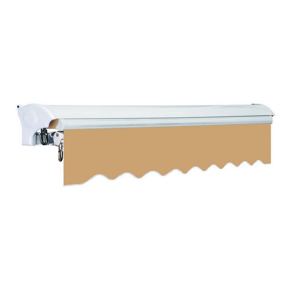Khaki 8' x 6' Manual Retractable Semi-Cassette Patio Awning