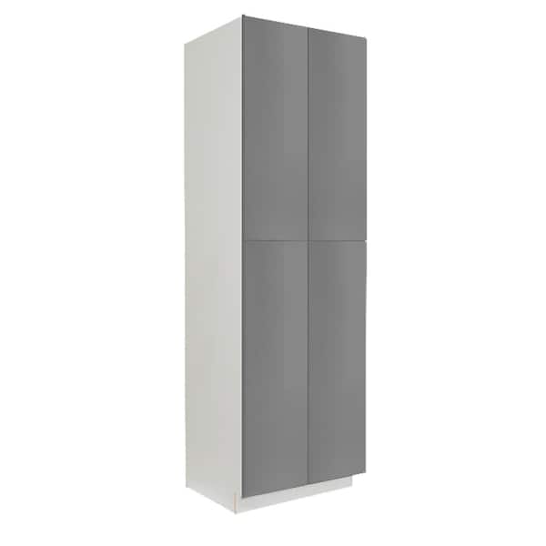 LIFEART CABINETRY Valencia Assembled 24 in. W x 24 in. D x 84 in. H in Gloss White Plywood Assembled Tall Pantry Kitchen Cabinet