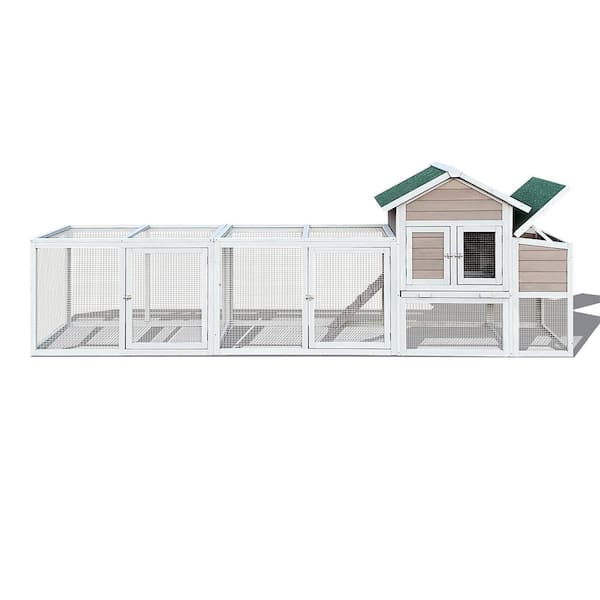 maocao hoom 122 in.  Large Wood Chicken Coop Hen House Pet Rabbit Hutch Wooden Pet Cage Backyard with Nesting Box