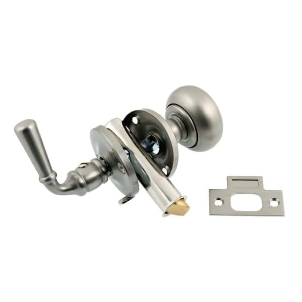 Satin Nickel Storm Screen Door Latch with Rosettes