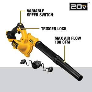 20-Volt MAX Cordless Compact Jobsite Blower 135 MPH 100 CFM (Tool-Only)