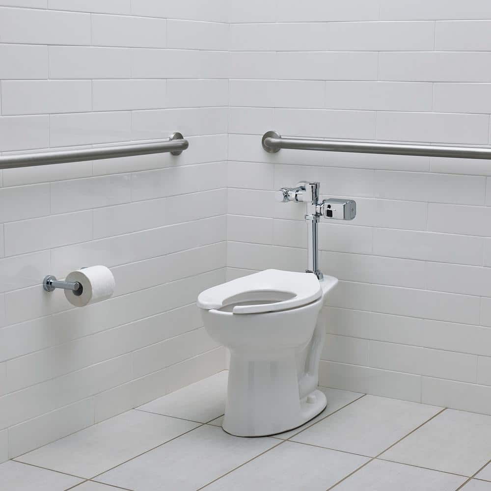 White Elongated Open Front Heavy-Duty Toilet Seat