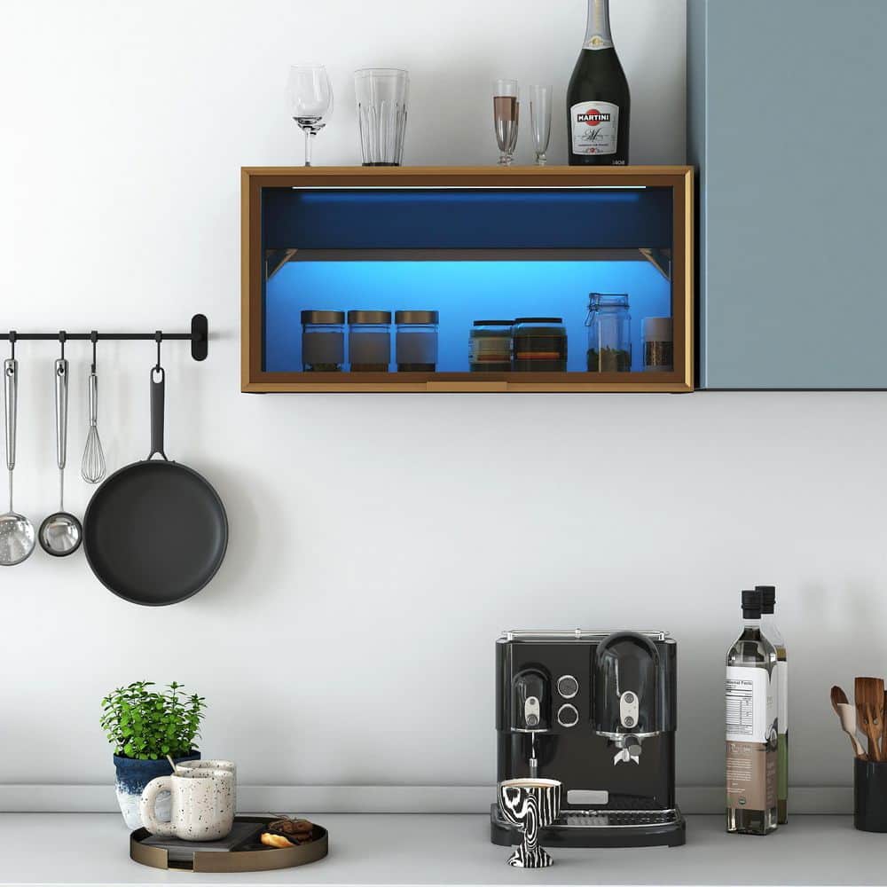 NEW 23.62 in. W Black Particle Board Wall-Mounted\Tabletop Spice Rack ...