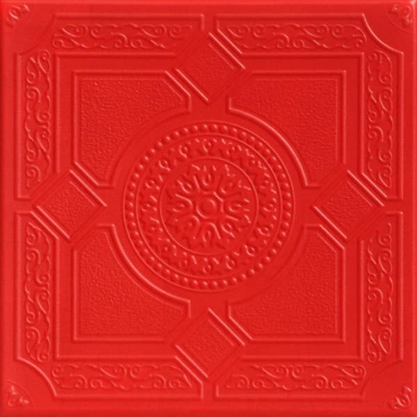 A La Maison Ceilings Kensington Garden Red 1.6 ft. x 1.6 ft. Decorative Foam Glue Up Ceiling Tile (21.6 sq. ft./Case)