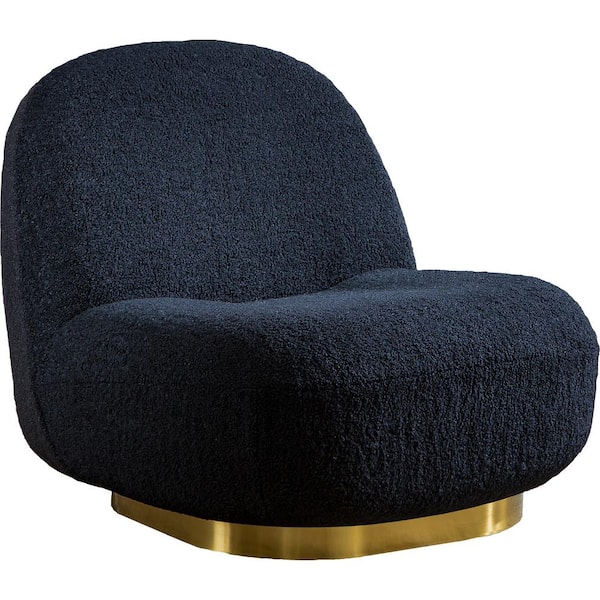 Unbranded Black Teddy Fabric Swivel Accent Lounge Occasional Side Chair