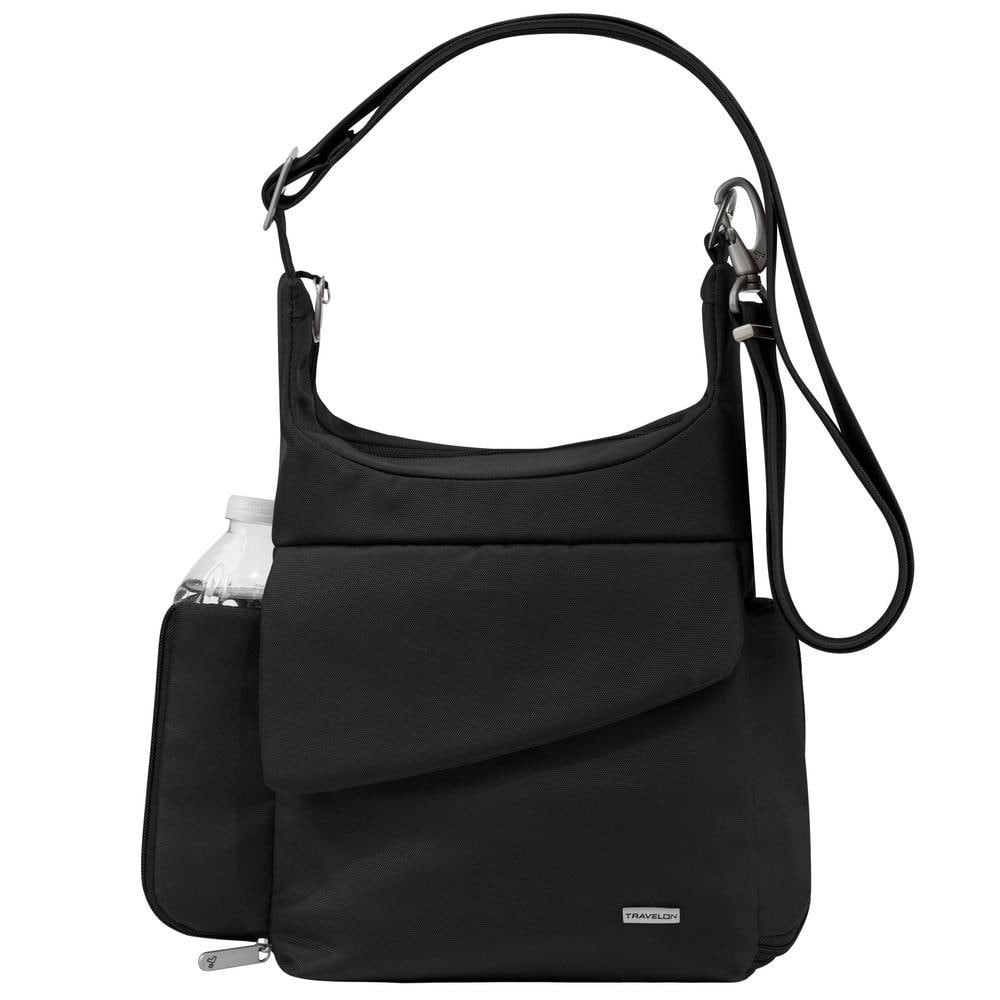 Anti-Theft Black Poly Messenger Bag