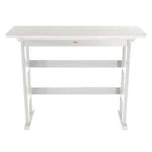 Lehigh White Rectangular Recycled Plastic Outdoor Bar Height Dining Table