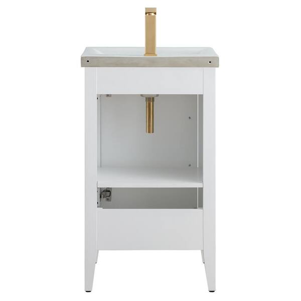 Vanity Art 20 in. W x 15.8 in D x 34 in. H Single Sink Bathroom Vanity Cabinet in White with Ceramic Top