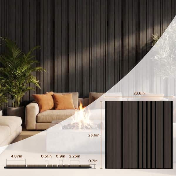 Mlfortlife Black 0.7 in. x 1.97 ft. x 1.97 ft. Wood Slat Acoustic