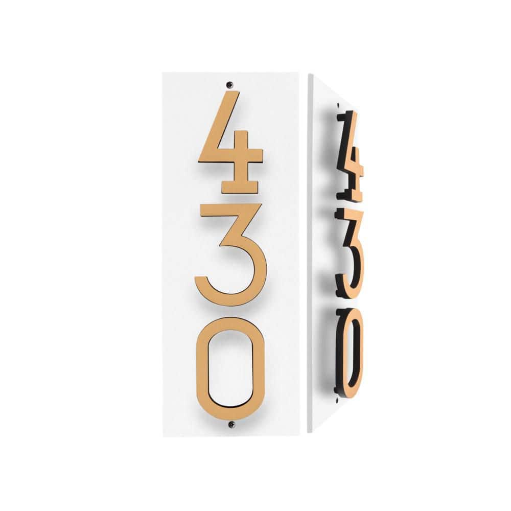 Floating Stand-Off 3-Number Vertical Sign White with Black / Gold Modern Font Numbers price history on PriceWatchPro