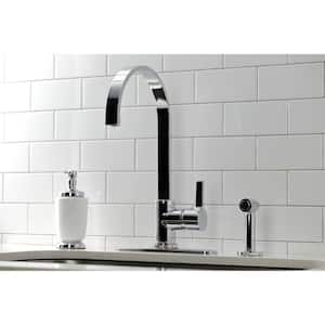Continental Single-Handle Kitchen Faucet with Side Sprayer in Polished Chrome