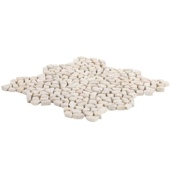 Countryside Lovina White 11.81 in. x 11.81 in. Natural Stone Mosaic Floor and Wall Tile (0.96 sq. ft./Each)