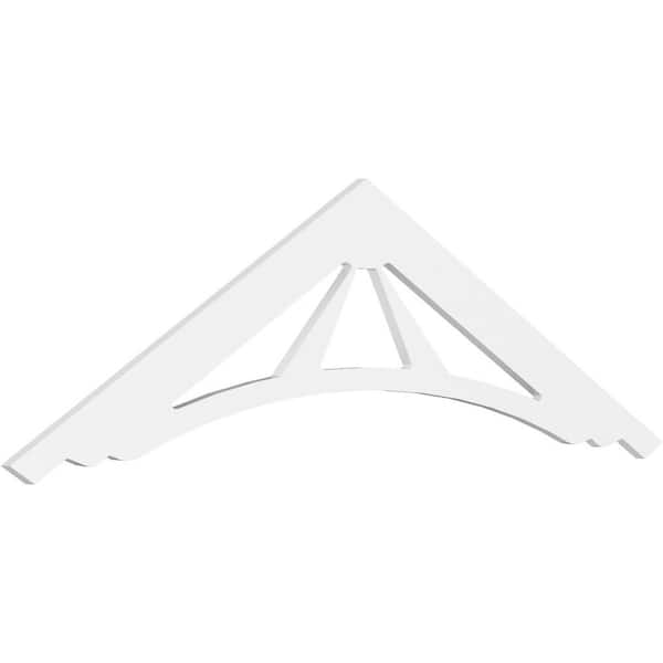 Ekena Millwork 1 in. x 72 in. x 21 in. (7/12) Pitch Stanford Gable Pediment Architectural Grade PVC Moulding