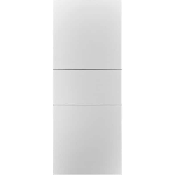 Stella 2H 18 in. x 84 in. No Bore Snow White Finished with Aluminum Strips Solid Core Composite Interior Door Slab