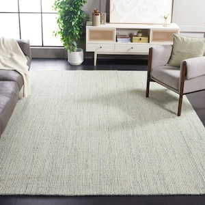 Abstract Green/Ivory 10 ft. x 14 ft. Modern Crosshatch Area Rug