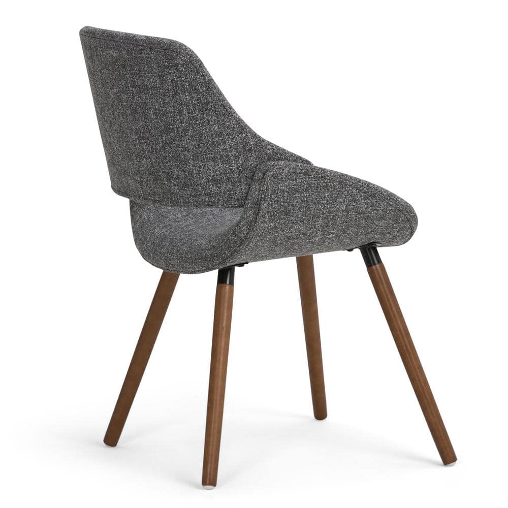 Mid-Century Modern Gray Linen Upholstered Parsons Side Chair
