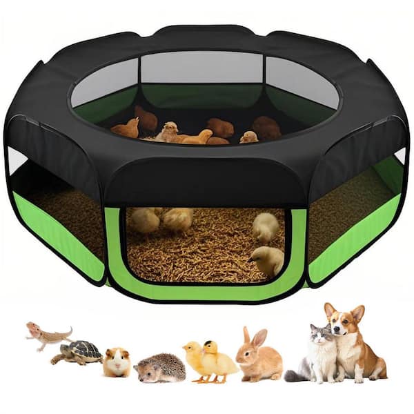 Indoor Small Animal Playpen, Waterproof Breathable Kitten Playpen  with Zipper Cover for Chick/Bearded Dragon/Rabbit