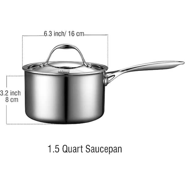2.5-quart Sauce Pot with Lid in 5-Ply Stainless Steel » NUCU