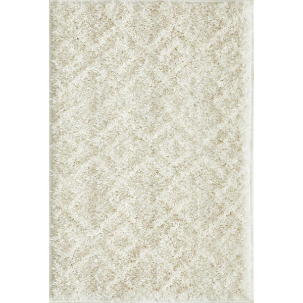 Vemoa Adeta Cream 2 ft. x 3 ft. Geometric Polyester Area Rug