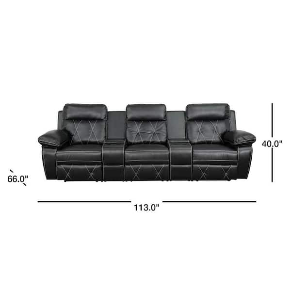 Flash Furniture Reel Comfort Series 3, American Leather Theater Seating