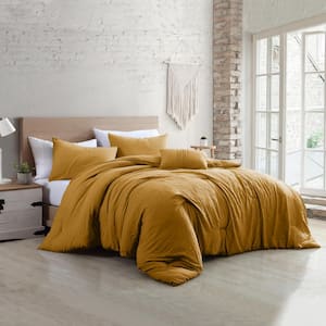 4-Piece Gold Beck Microfiber King Comforter Set