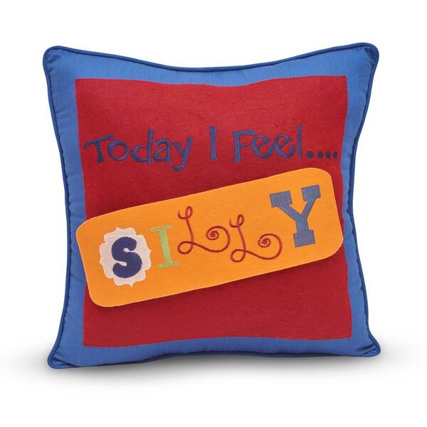 Unbranded Morgan Home Callen Red and Blue Graphic Polyester in. x 18 in. Throw Pillow