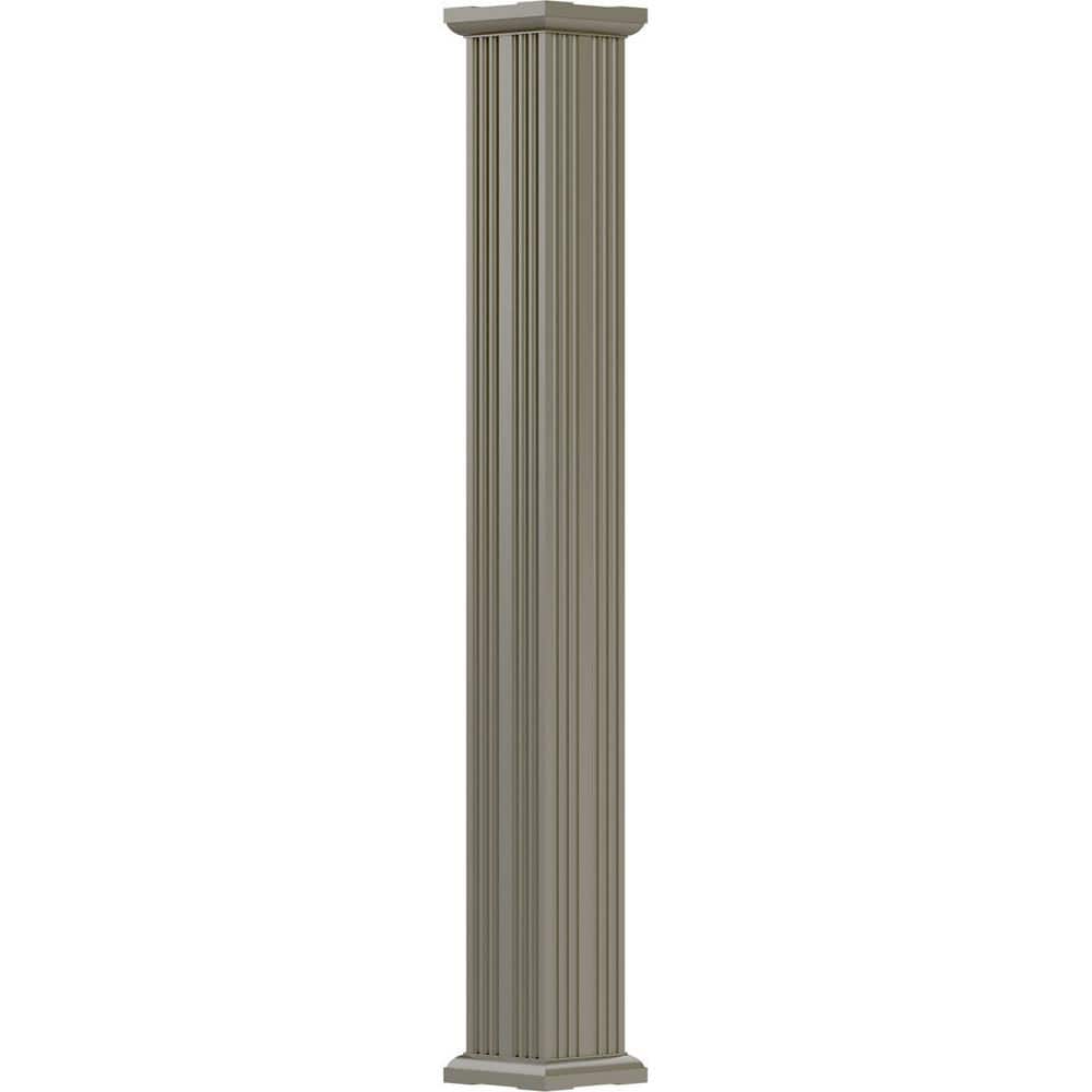 "9' x 5-1/2"" Endura-Aluminum Column, Fluted Square Shaft (Post Wrap Installation), Non-Tapered, Wicker" price history on PriceWatchPro