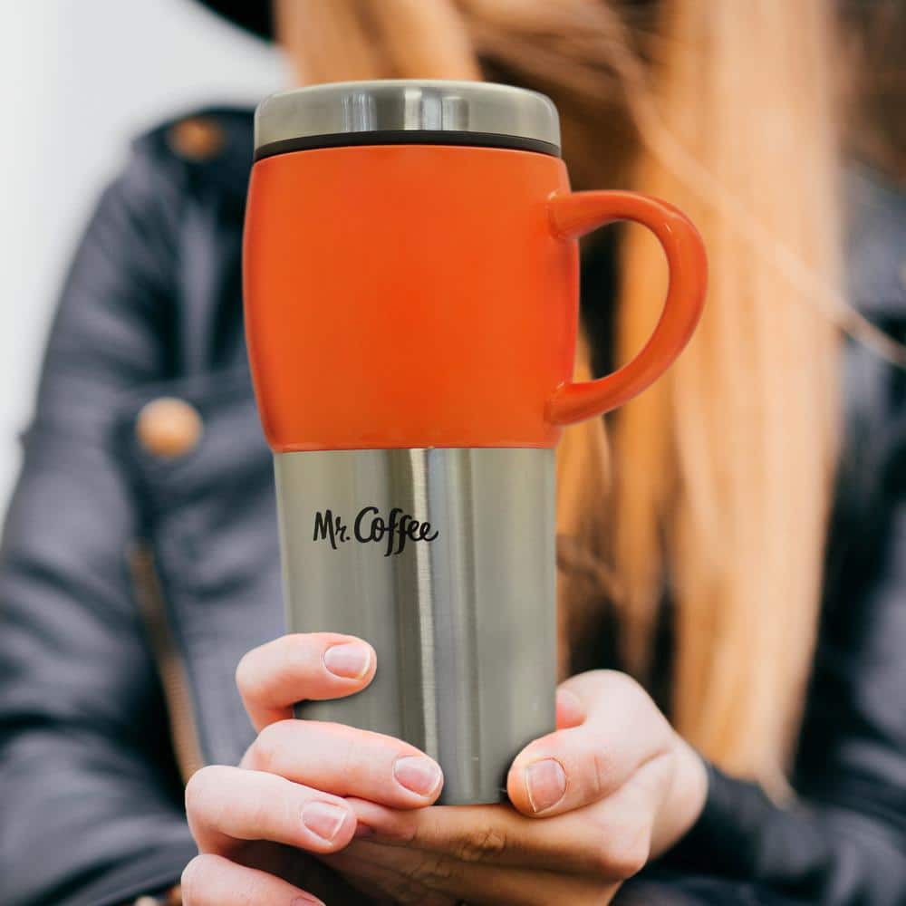 Colorful Stainless Steel and Ceramic Travel Mug Set with Suction Lid