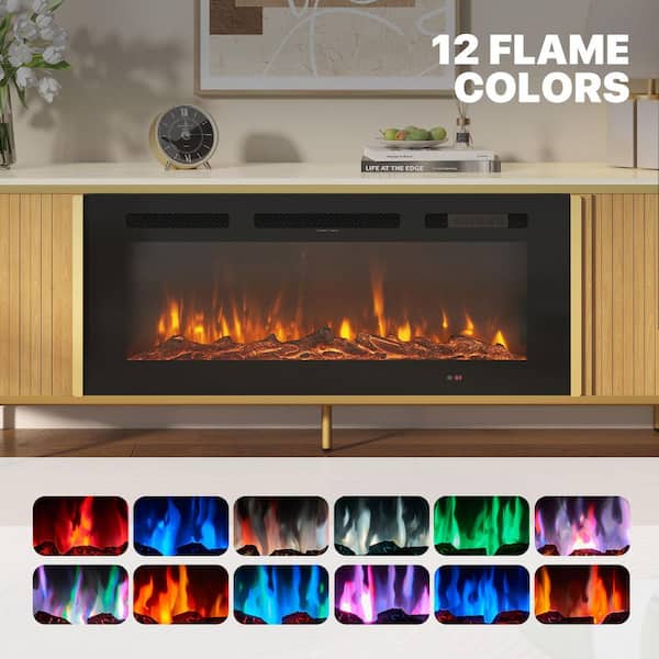 Sizzim 70 in. Freestanding Modern Electric Fireplace TV Stand with