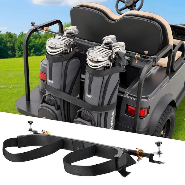 Golf Cart Bag Holder 53.9 x 7.7 x 2.4 in. Fits Most 2+2 Golf Cart Rear Seat with 1.2-in. Tubes, Adjustable Club Holder