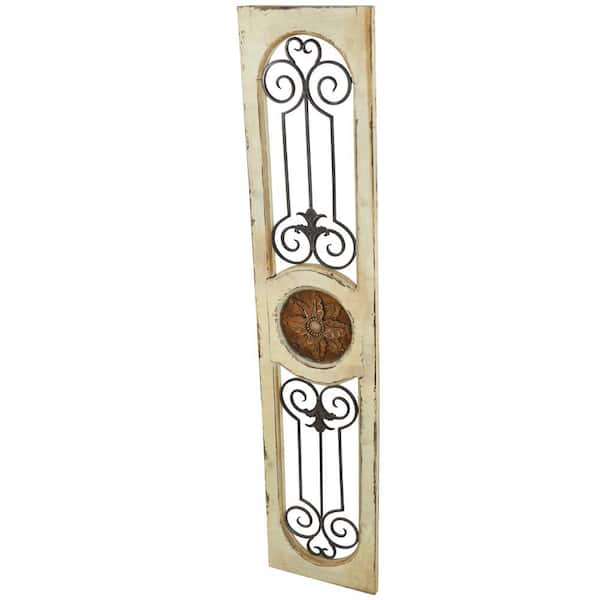 Set of 4 Key & Lock Distressed White Decorative Vintage Metal Wall