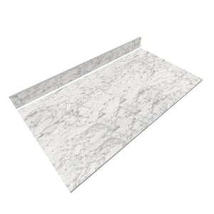 4 ft. L x 25 in. D Engineered Composite Countertop in Volakas Marble with Satin Finish