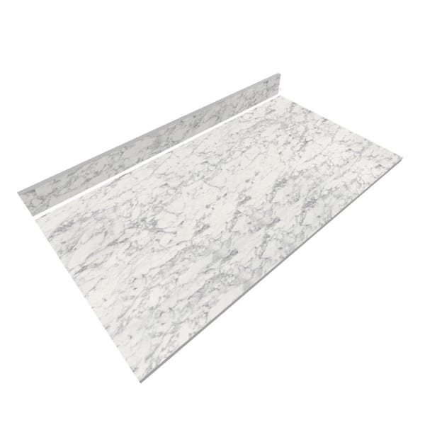 THINSCAPE 4 ft. L x 25 in. D Engineered Composite Countertop in Volakas Marble with Satin Finish
