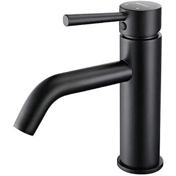 Flynama Single Hole Single-Handle Bathroom Faucet in Matte Black