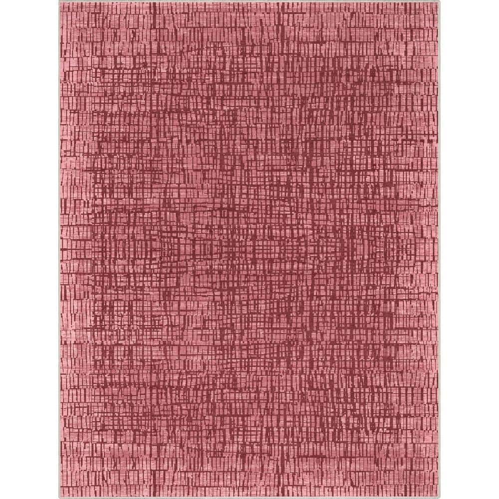 Red Woven Rug Well Woven Red 9 ft. 10 in. x 13 ft. Abstract Nightscape Modern ...