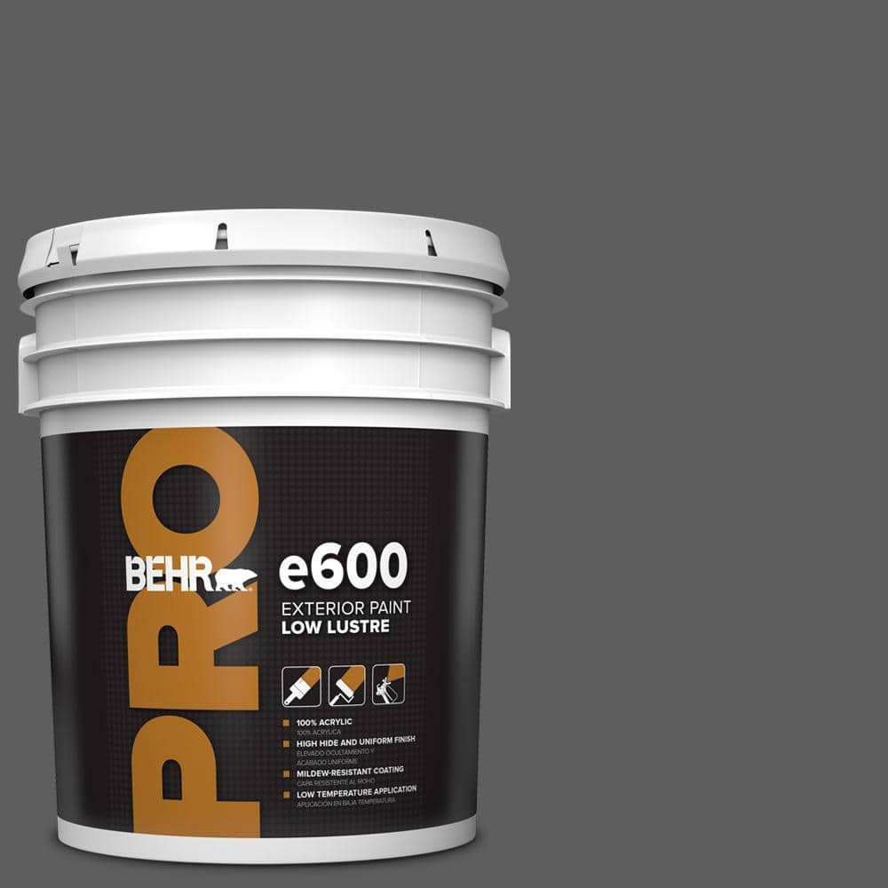 BEHR PRO 5 gal. #N520-6 Asphalt Gray Low Luster Exterior Paint PR62305 ...