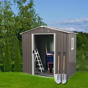 6 ft. W x 5 ft. D Metal Shed with Window and Double Door (30 sq. ft.)